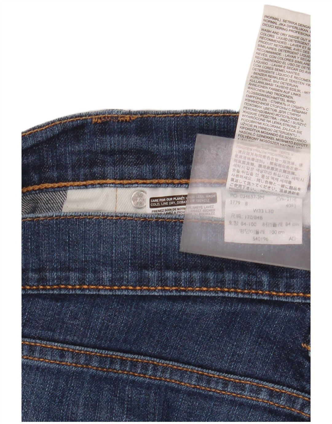 Levi's Mens Straight Jeans W33 L30 Blue Cotton
