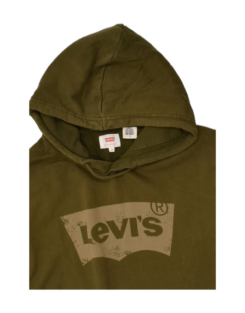 LEVI'S Mens Graphic Hoodie Jumper Medium Green Cotton | Vintage Levi's | Thrift | Second-Hand Levi's | Used Clothing | Messina Hembry 