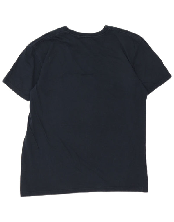 Quiksilver Mens Regular Fit Graphic T-Shirt Top Medium Navy Blue Cotton