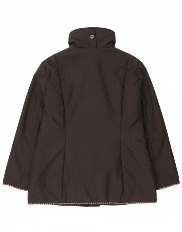 Vintage Womens Windbreaker Jacket IT 48 XL Black Polyester