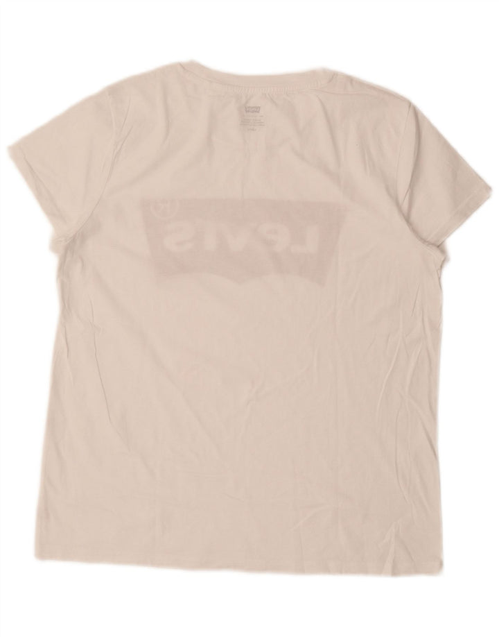 Levi's Womens Graphic T-Shirt Top UK 16 Large White Cotton