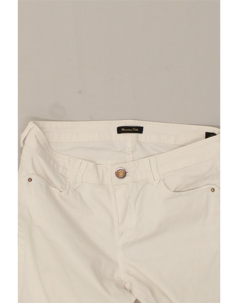 MASSIMO DUTTI Womens Slim Casual Trousers W28 L28  White Cotton Vintage Massimo Dutti and Second-Hand Massimo Dutti from Messina Hembry 