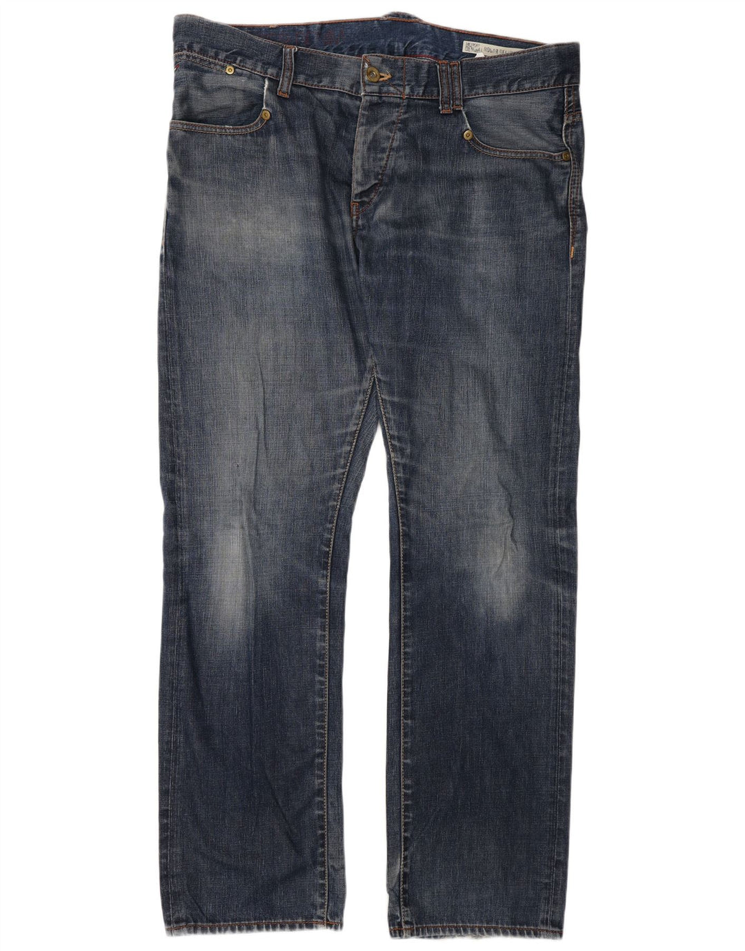 Tommy Hilfiger Mens Regular Fit Straight Jeans W38 L34 Blue Cotton