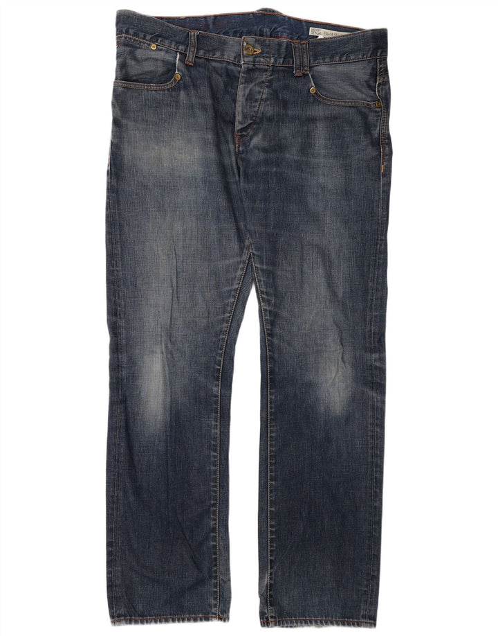 Tommy Hilfiger Mens Regular Fit Straight Jeans W38 L34 Blue Cotton
