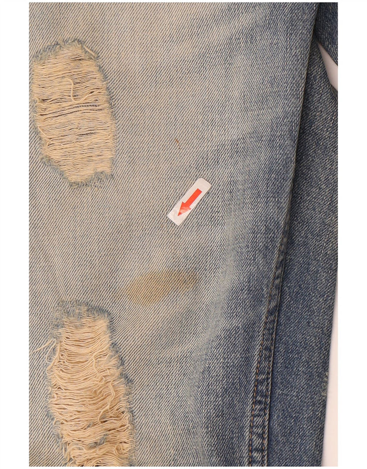 Dolce & Gabbana Womens Distressed Straight Jeans W32 L37 Blue Cotton