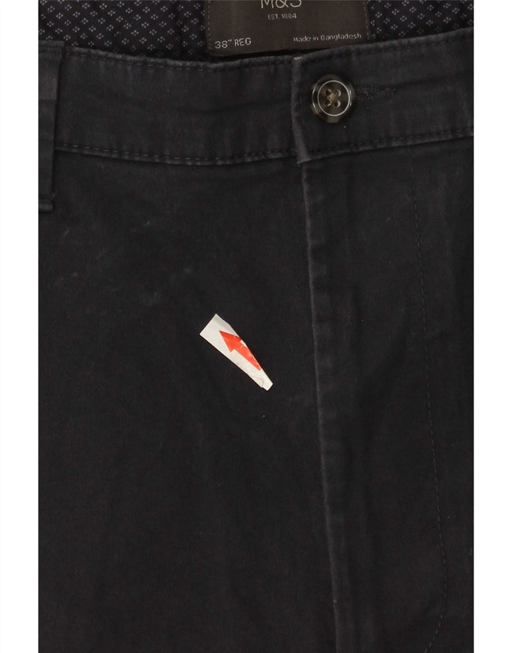 Marks & Spencer Mens Chino Shorts W38 XL Navy Blue Cotton