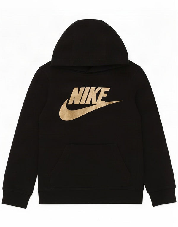 Nike Boys Graphic Hoodie Jumper 4-5 Years Black Cotton