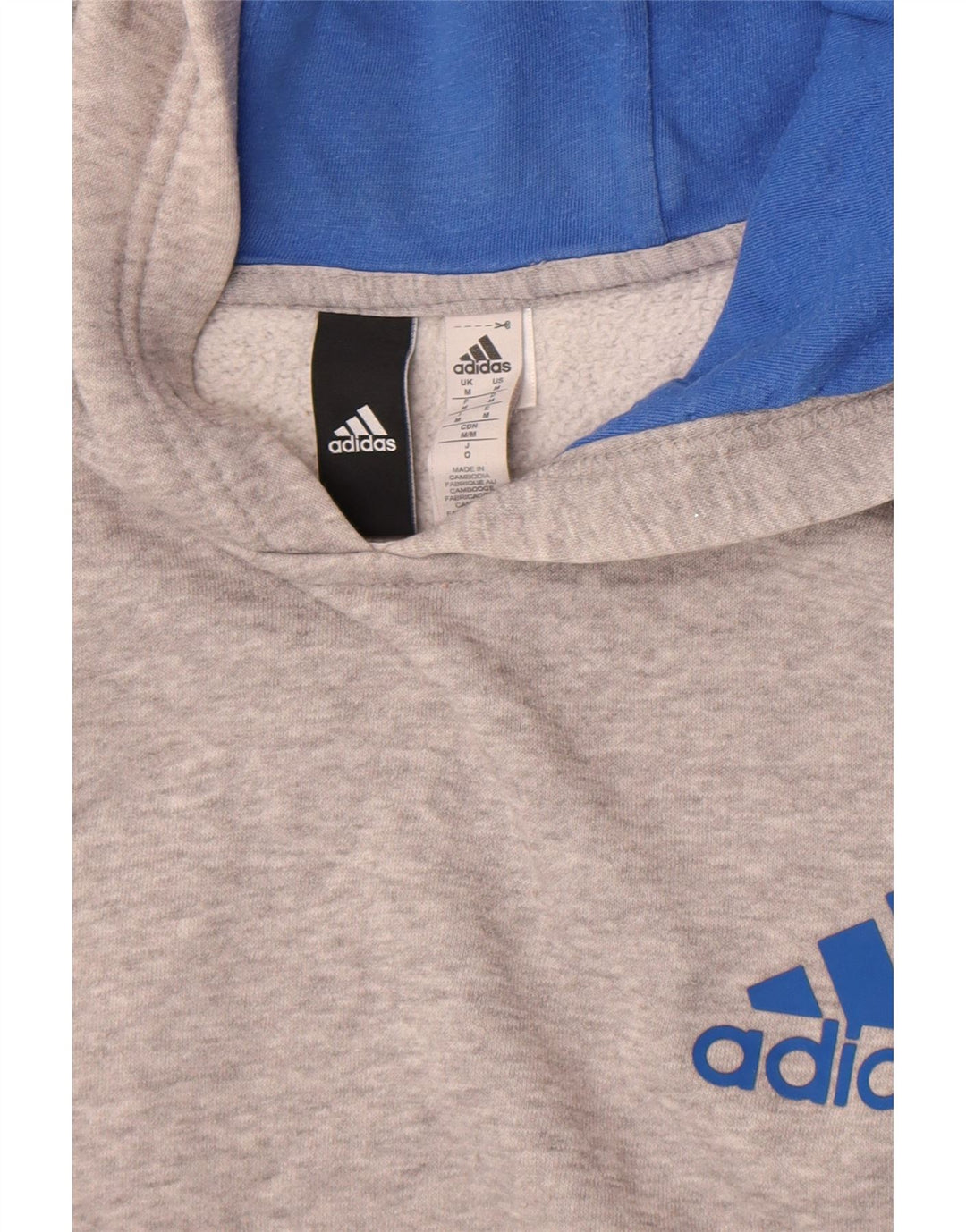 Adidas Mens Hoodie Jumper Medium Grey Flecked Cotton
