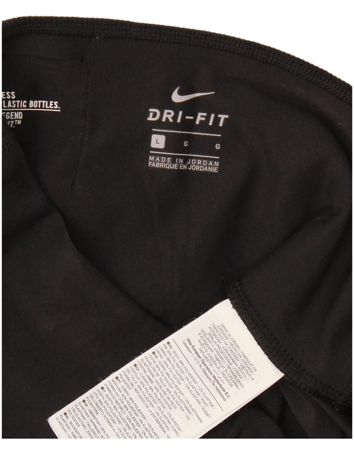 Nike Womens Dri Fit Leggings UK 14 Large  Black Polyester