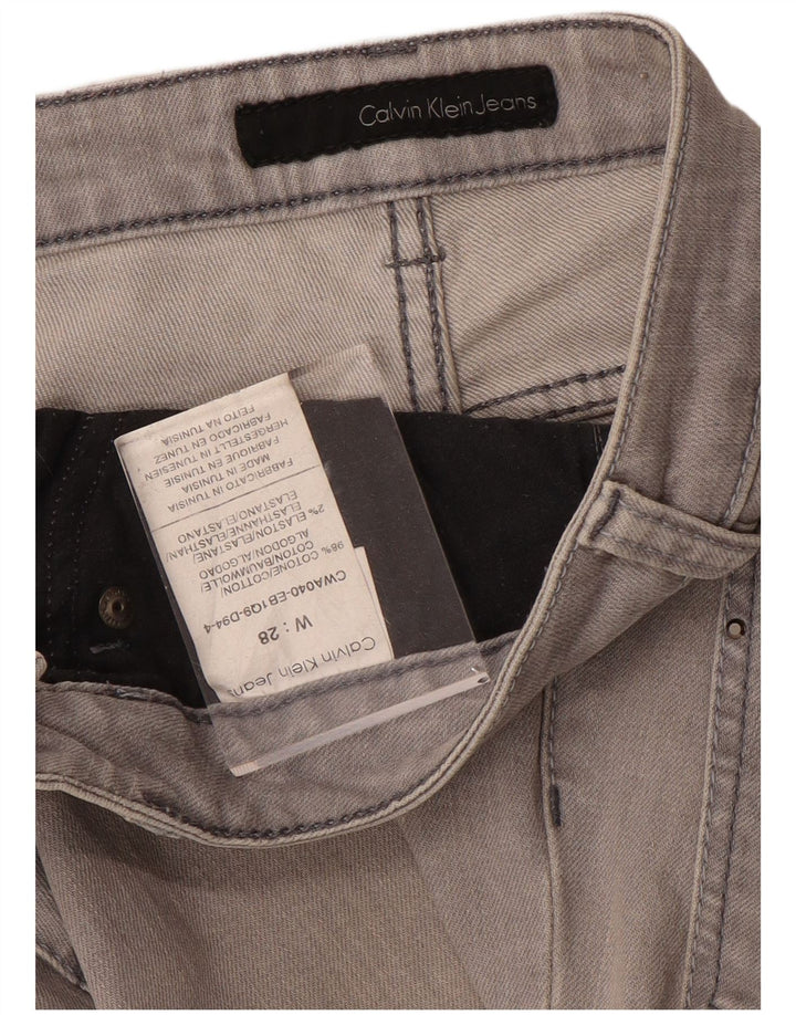 CALVIN KLEIN Womens Straight Jeans W28 L33 Grey Cotton