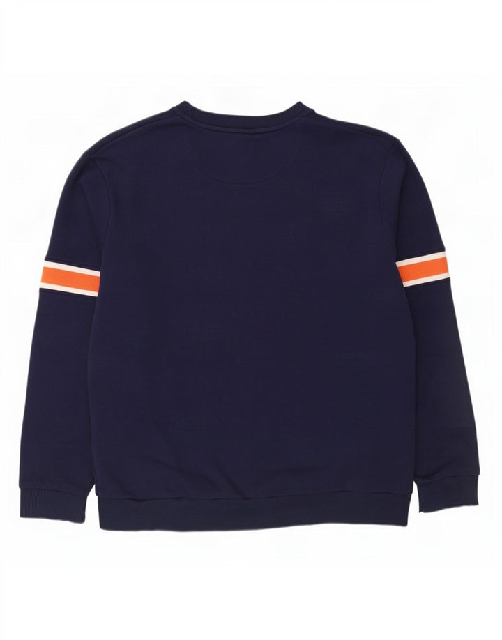 Lyle & Scott Mens Sweatshirt Jumper 2XL Navy Blue Colourblock Cotton