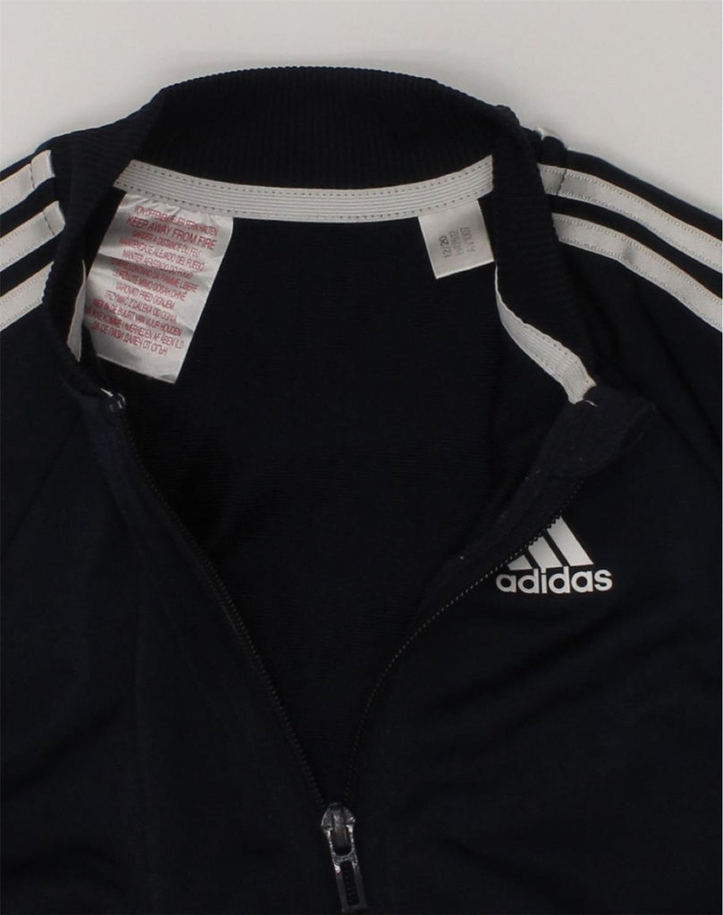 ADIDAS Boys Tracksuit Top Jacket 5-6 Years Navy Blue Polyester | Vintage Adidas | Thrift | Second-Hand Adidas | Used Clothing | Messina Hembry 