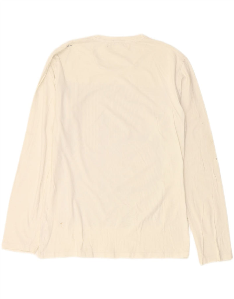 CALVIN KLEIN JEANS Mens Graphic T-Shirt Long Sleeve XL White Cotton Vintage Calvin Klein Jeans and Second-Hand Calvin Klein Jeans from Messina Hembry 