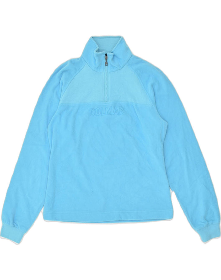 COLMAR Womens Zip Neck Fleece Jumper UK 10 Small Blue Polyester | Vintage Colmar | Thrift | Second-Hand Colmar | Used Clothing | Messina Hembry 