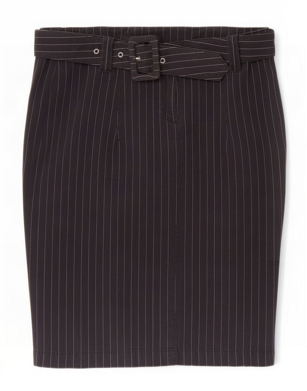 Calvin Klein Womens Pencil Skirt Medium W29 Navy Blue Pinstripe Cotton