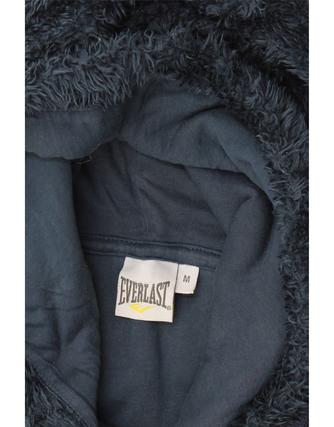 EVERLAST Mens Graphic Hooded Fleece Jumper Medium Navy Blue Polyester Vintage Everlast and Second-Hand Everlast from Messina Hembry 