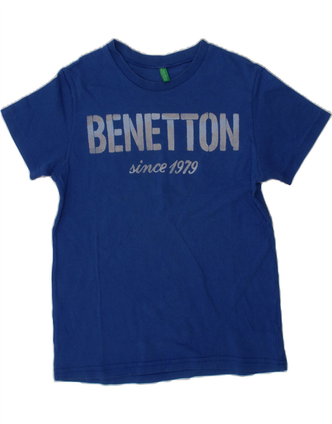 BENETTON Boys Graphic T-Shirt Top 7-8 Years Blue Vintage Benetton and Second-Hand Benetton from Messina Hembry 