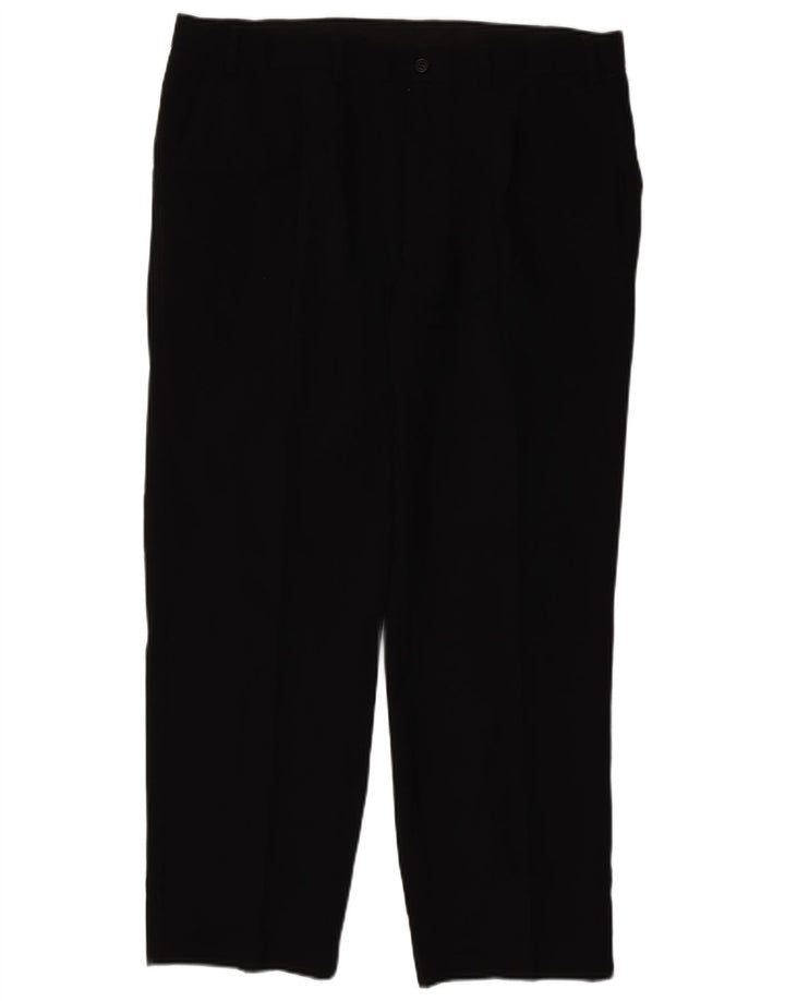 Marks & Spencer Mens Straight Chino Trousers W38 L29 Black Polyester