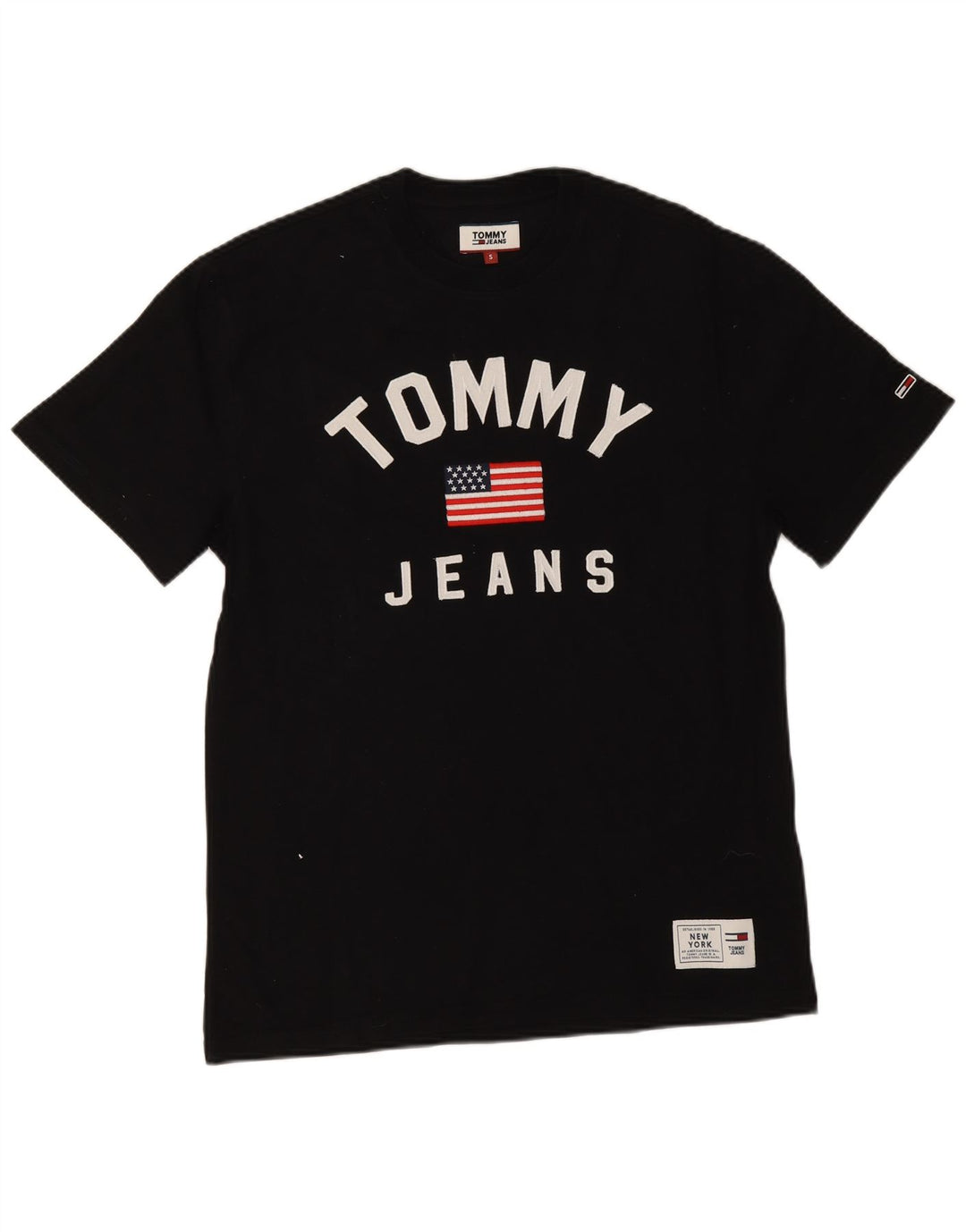 Tommy Hilfiger Mens Graphic T-Shirt Top Small Black Cotton