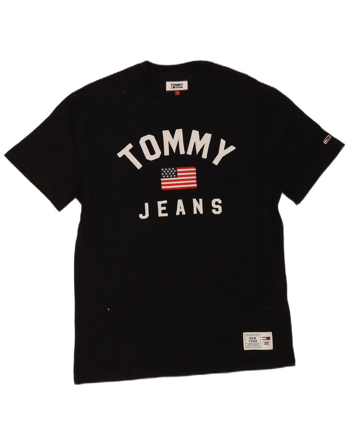 Tommy Hilfiger Mens Graphic T-Shirt Top Small Black Cotton