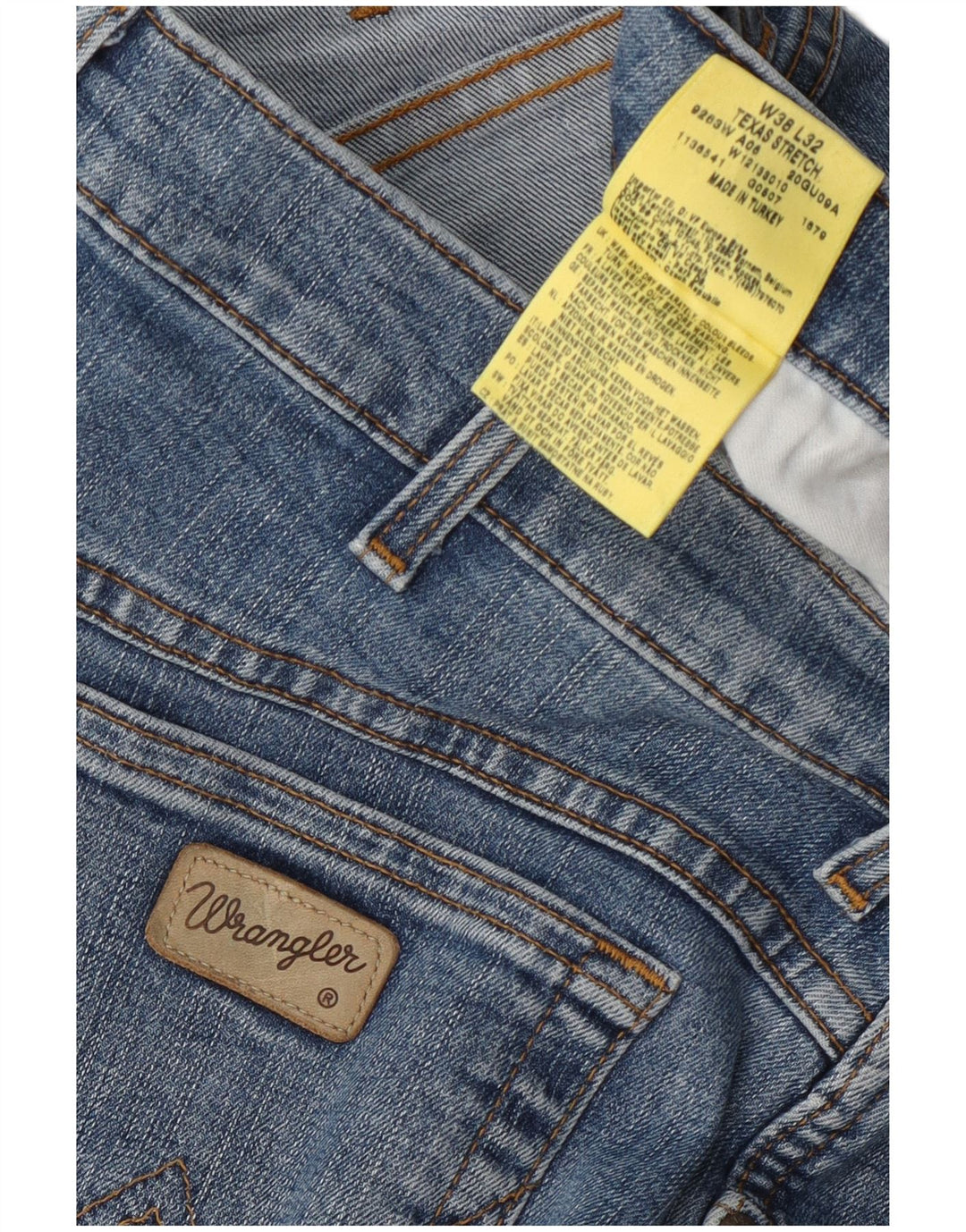 Wrangler Mens Texas Stretch Straight Jeans W38 L32 Blue Cotton