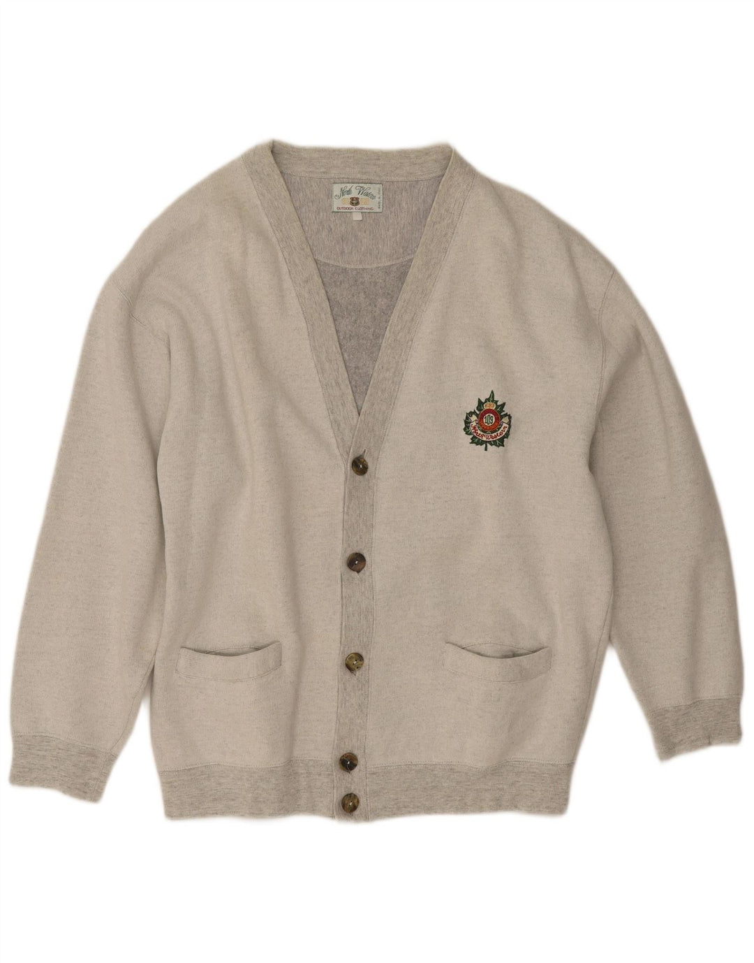 North Western Mens Cardigan Sweater XL Grey