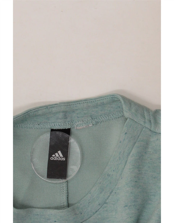 ADIDAS Womens Oversized Sweatshirt Jumper UK 14 Medium Green Flecked