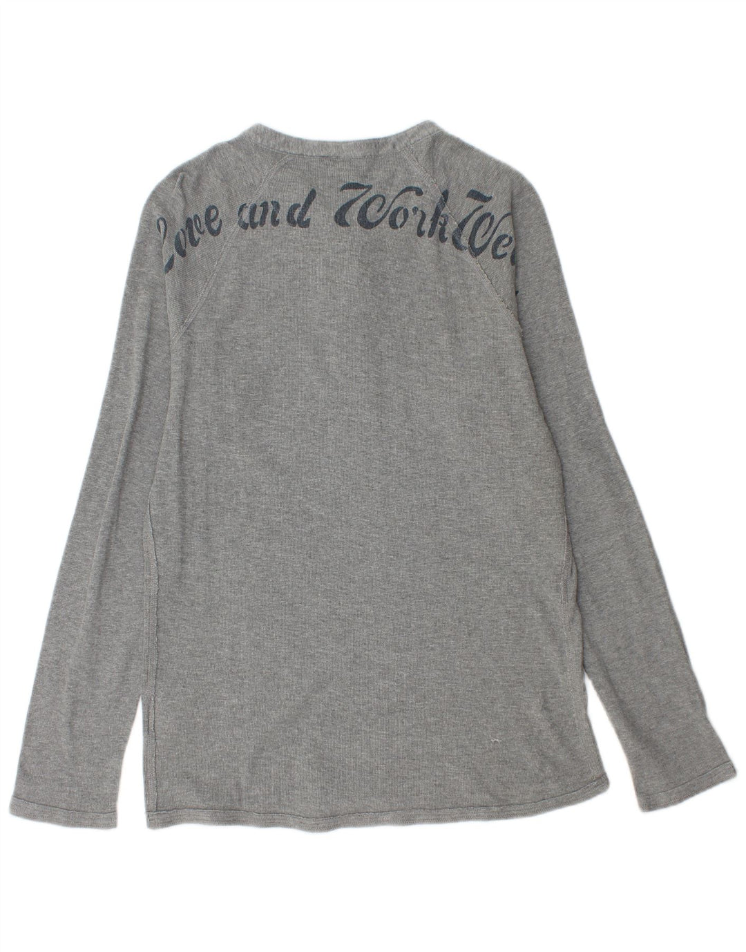 Diesel Mens Graphic Top Long Sleeve Large Grey Cotton