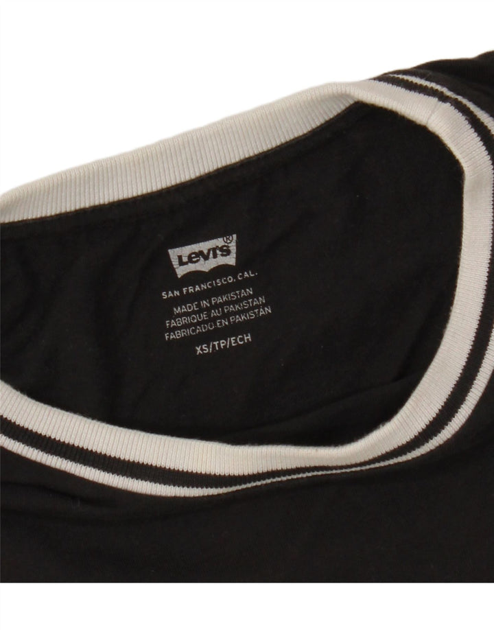 LEVI'S Womens T-Shirt Top UK 6 XS Black