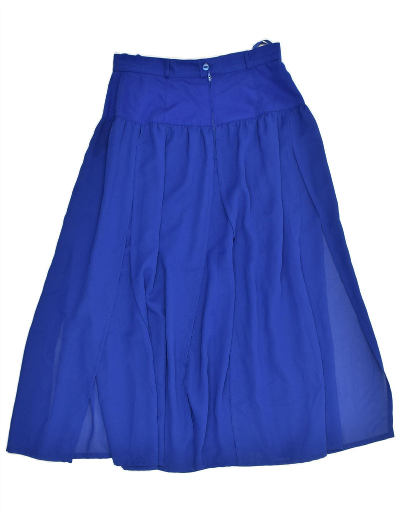 ASHLEY BROOKE Womens High Waist A-Line Skirt UK 14 Large W29 Blue | Vintage Ashley Brooke | Thrift | Second-Hand Ashley Brooke | Used Clothing | Messina Hembry 