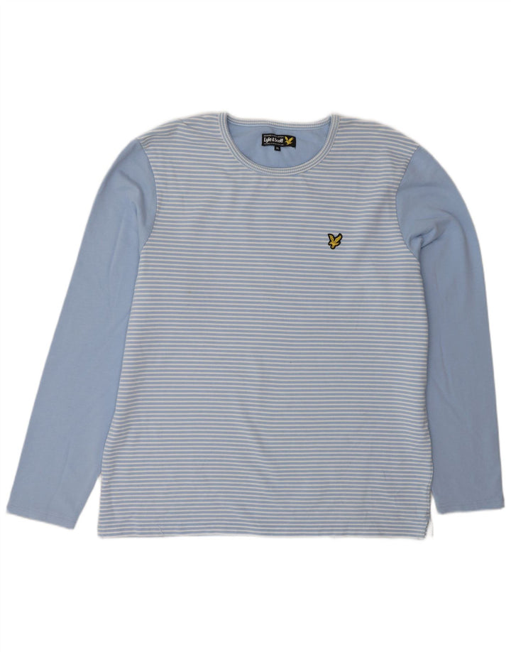 Lyle & Scott Mens Top Long Sleeve XL Blue Pinstripe