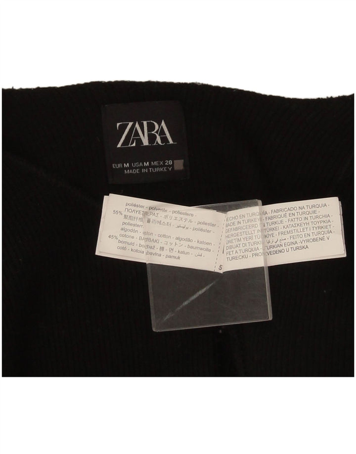 Zara Womens 3/4 Sleeve Bolero Jumper UK 14 Medium Black Polyester