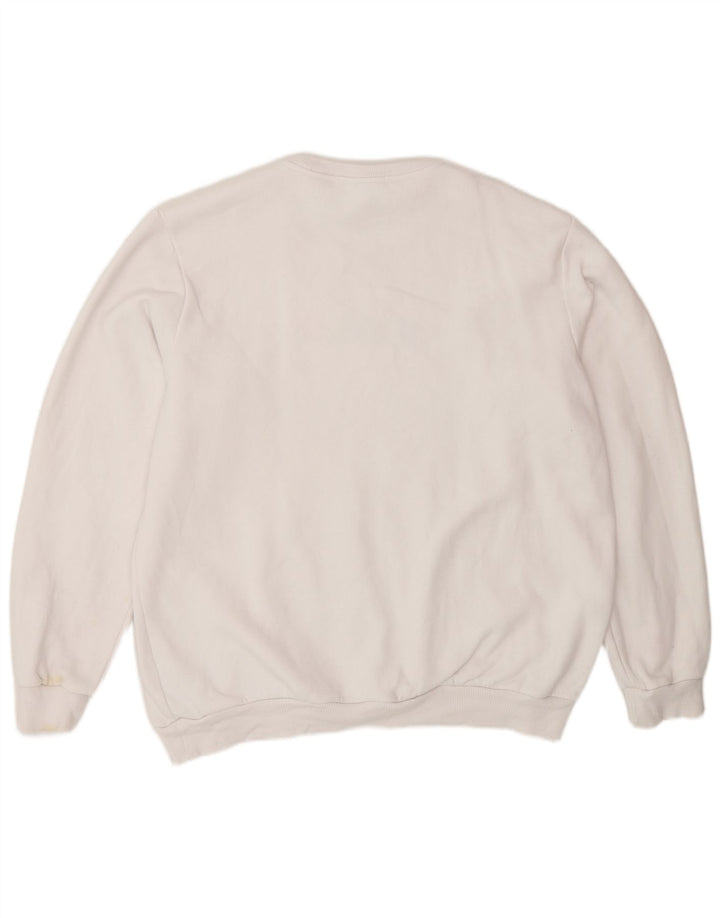 ADIDAS Mens Graphic Sweatshirt Jumper Large White Cotton