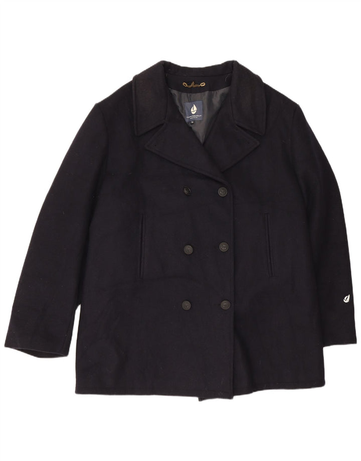 Michel Beaudouin Mens Pea Coat IT 56 4XL Navy Blue Wool