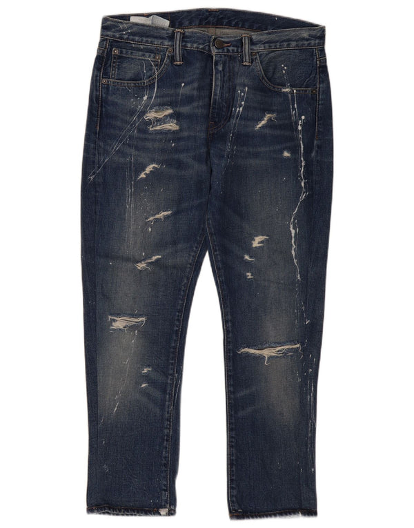 Levi's Womens 527 Distressed Slim Jeans W32 L28 Blue Cotton
