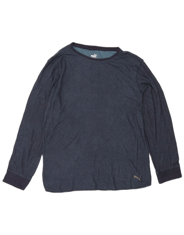 Puma Mens Top Long Sleeve XL Navy Blue Cotton