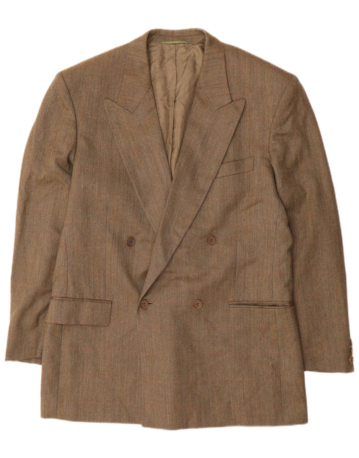 City Time Mens Double Breasted Blazer Jacket IT 50 Large Brown Wool