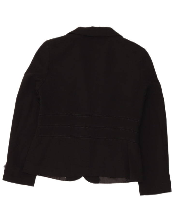 Marks & Spencer Womens 2 Button Blazer Jacket UK 14 Medium  Black Polyester