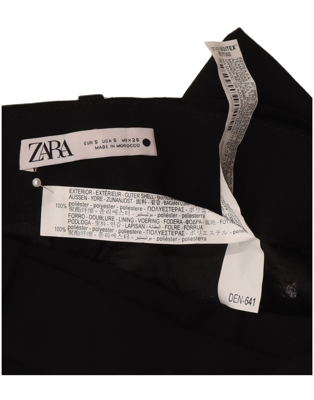 Zara Womens High Waist Chino Shorts Small W26 Black Polyester