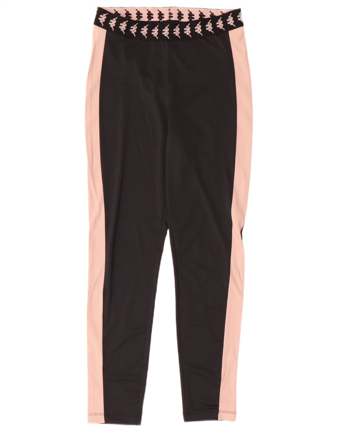 Kappa Womens Tezenis Graphic Leggings UK 8 Small  Black Colourblock