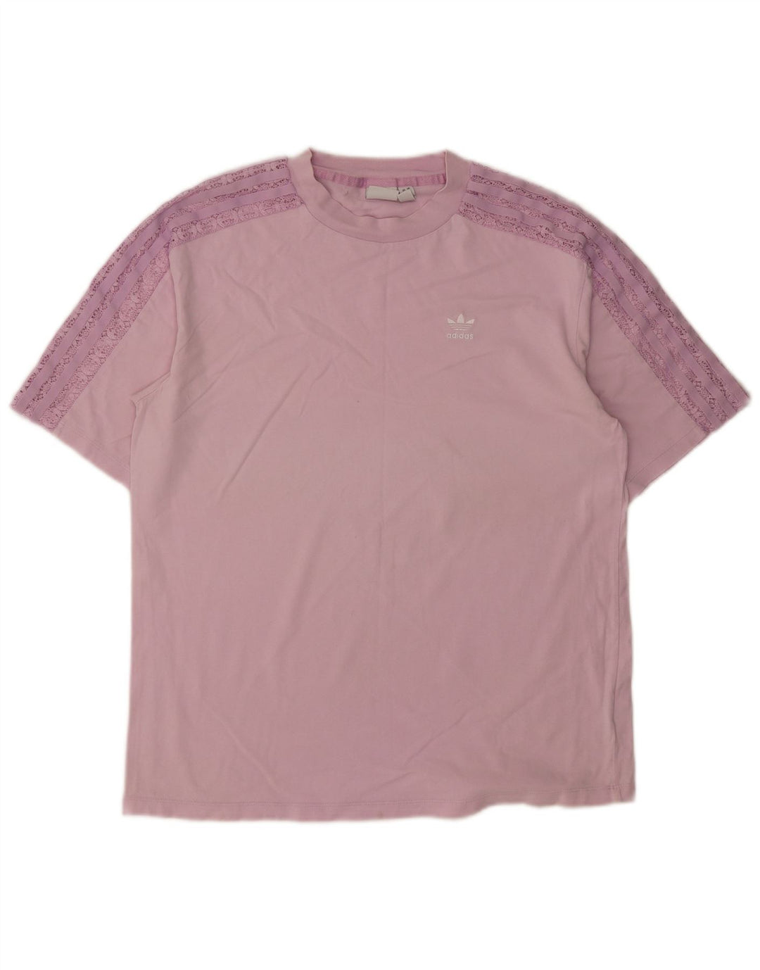 Adidas Womens Oversized Graphic T-Shirt Top UK 10 Small Pink