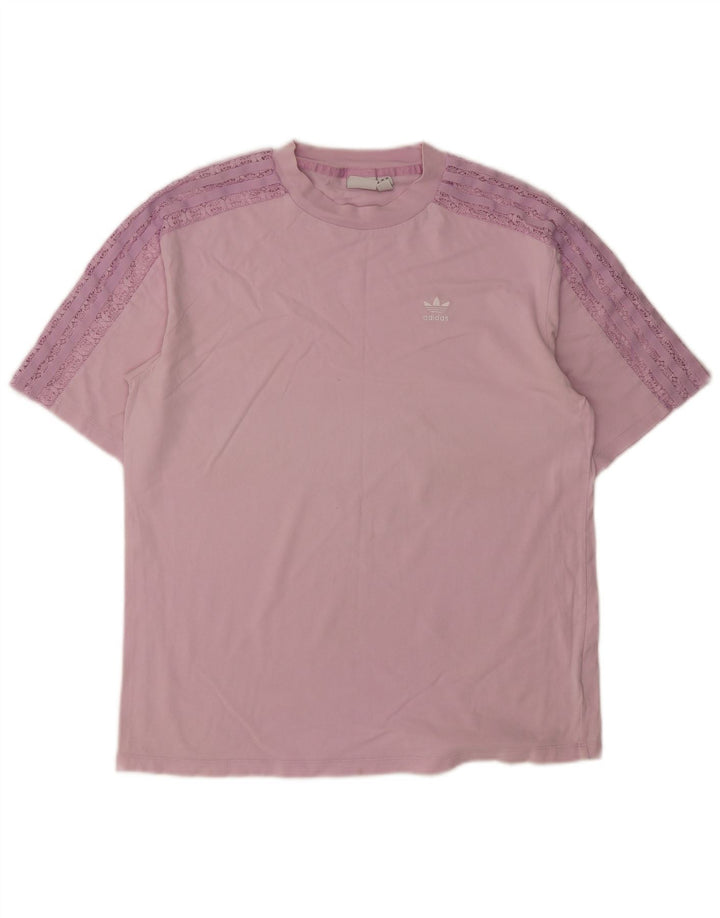 Adidas Womens Oversized Graphic T-Shirt Top UK 10 Small Pink