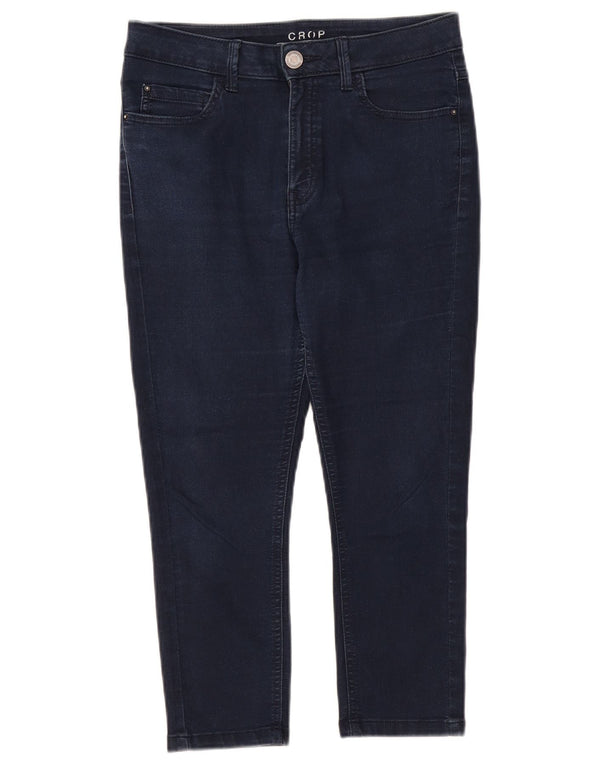 Marks & Spencer Womens Capri Jeans UK 10 Small W27 L21 Navy Blue Cotton