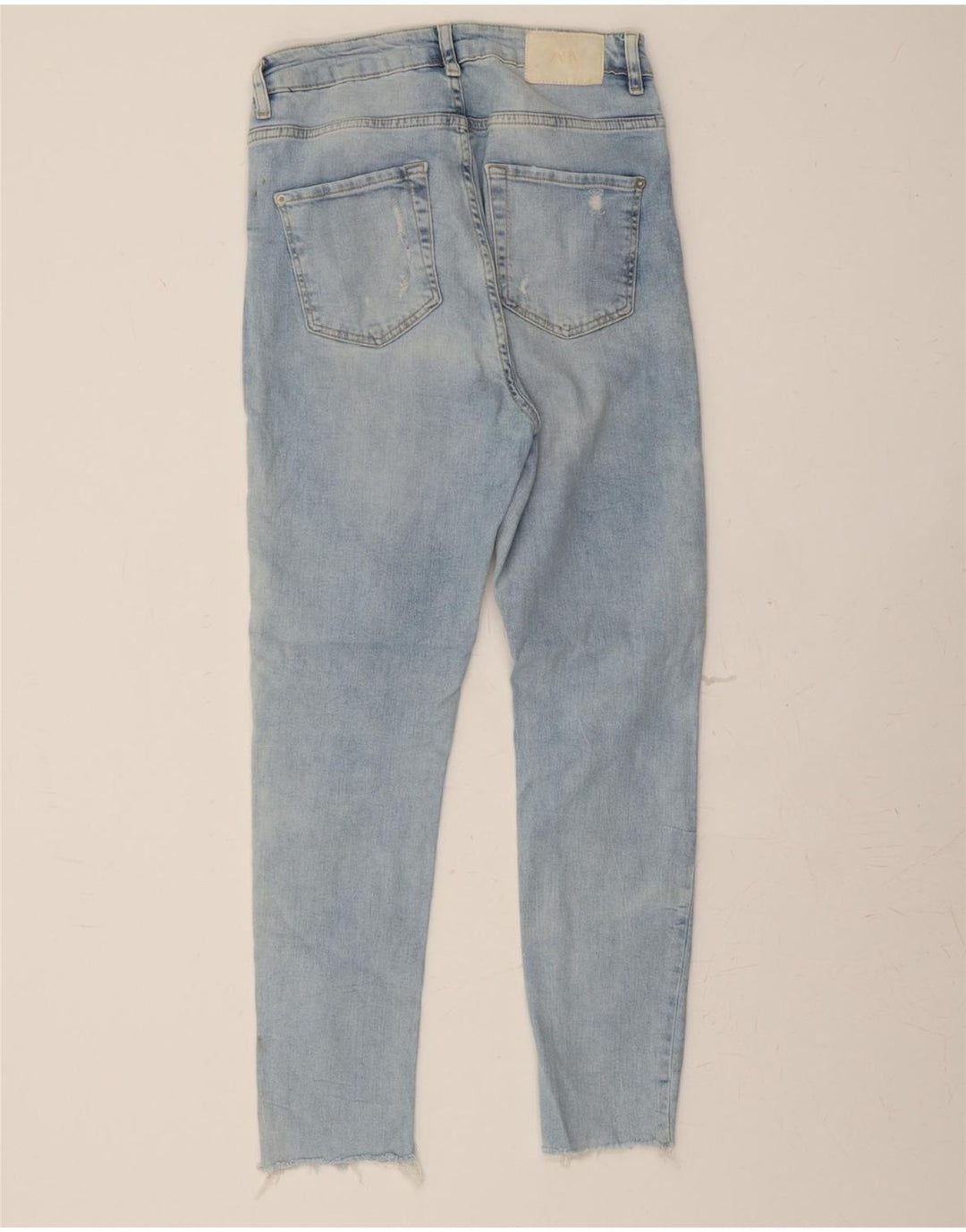ZARA Womens High Waist Distressed Slim Jeans EU 40 Medium W30 L27 Blue Vintage Zara and Second-Hand Zara from Messina Hembry 