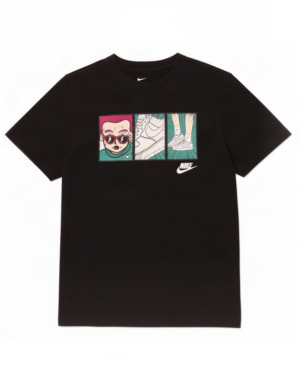 Nike Womens Graphic T-Shirt Top UK 6 XS Black Cotton