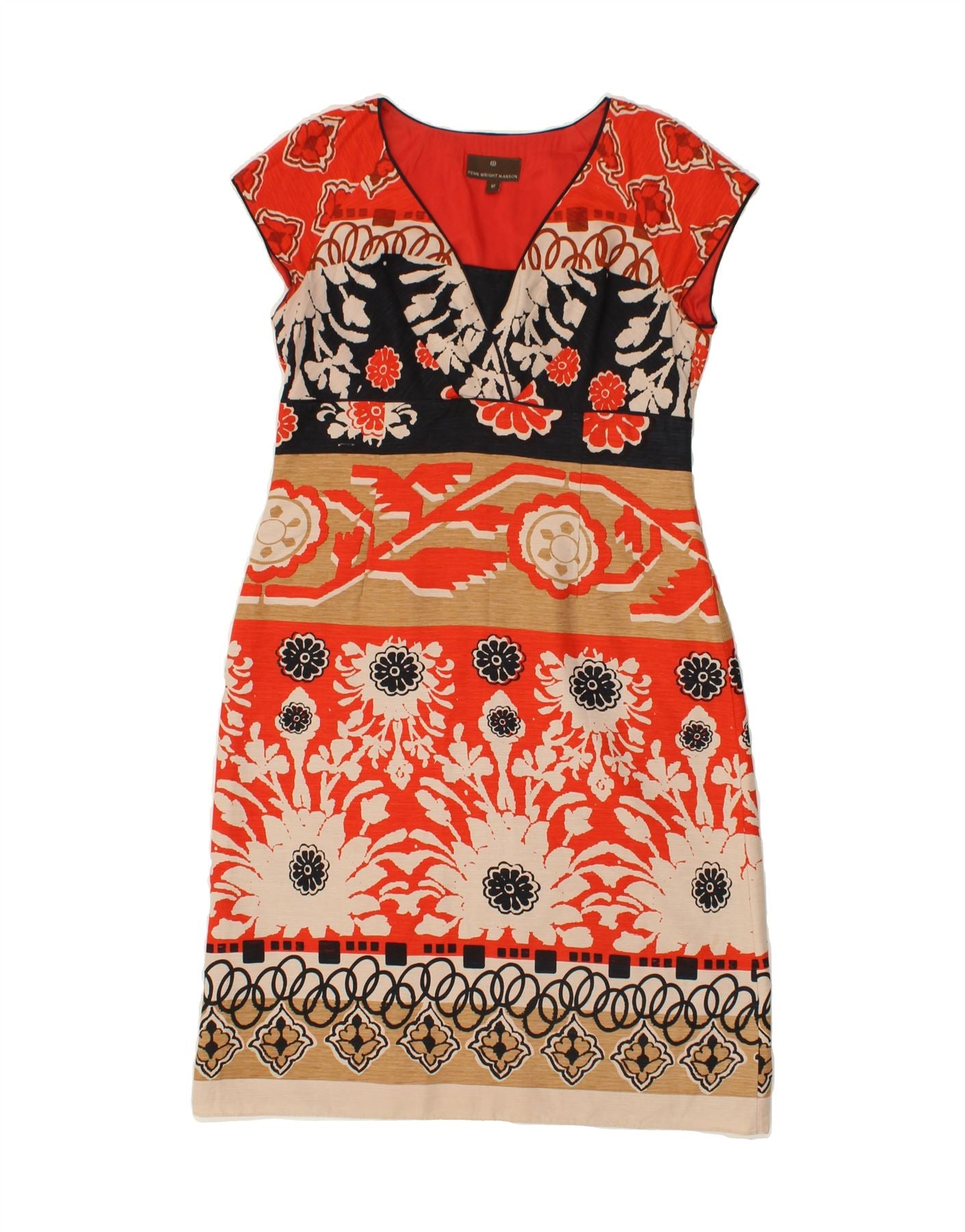 FENN WRIGHT MANSON Womens Sleeveless Sheath Dress UK 12 Medium Red