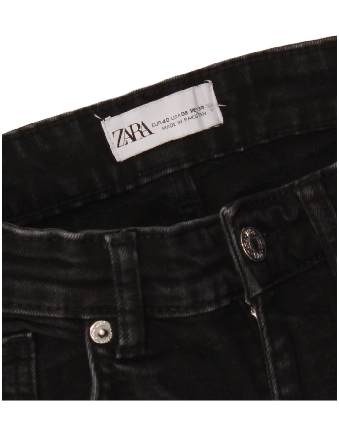 ZARA Womens Cropped Jeans EU 40 Medium W30 L24 Black