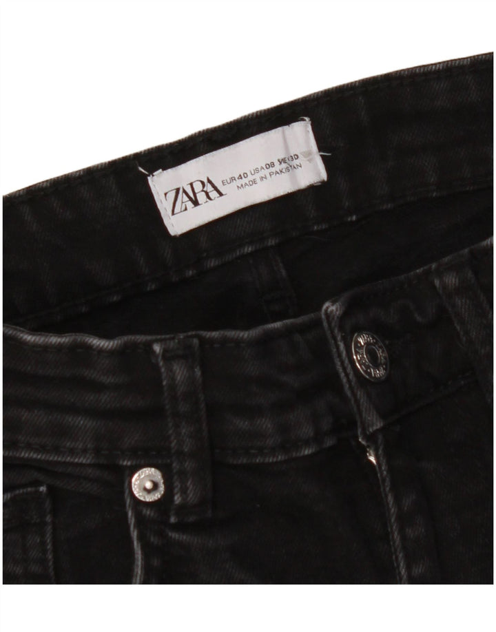 ZARA Womens Cropped Jeans EU 40 Medium W30 L24 Black