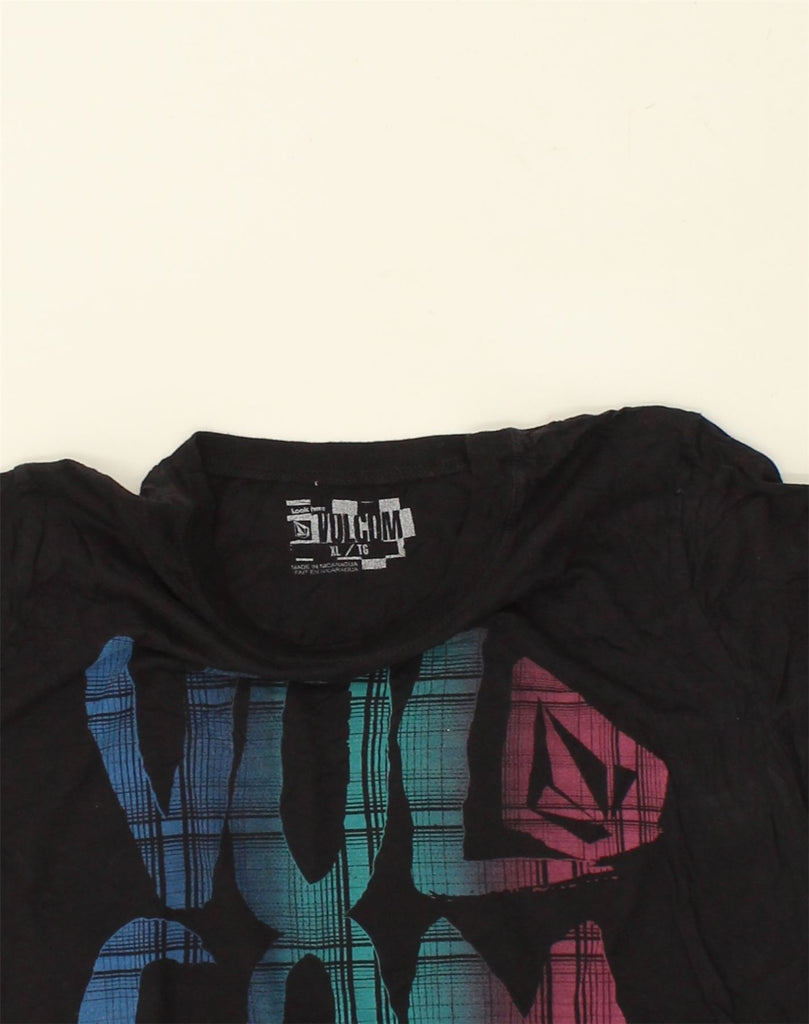 VOLCOM Womens Graphic T-Shirt Top UK 18 XL Black Cotton | Vintage Volcom | Thrift | Second-Hand Volcom | Used Clothing | Messina Hembry 