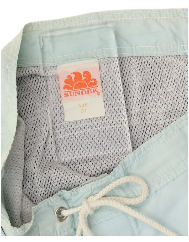 SUNDEK Mens Swimming Shorts Medium Blue Colourblock Nylon